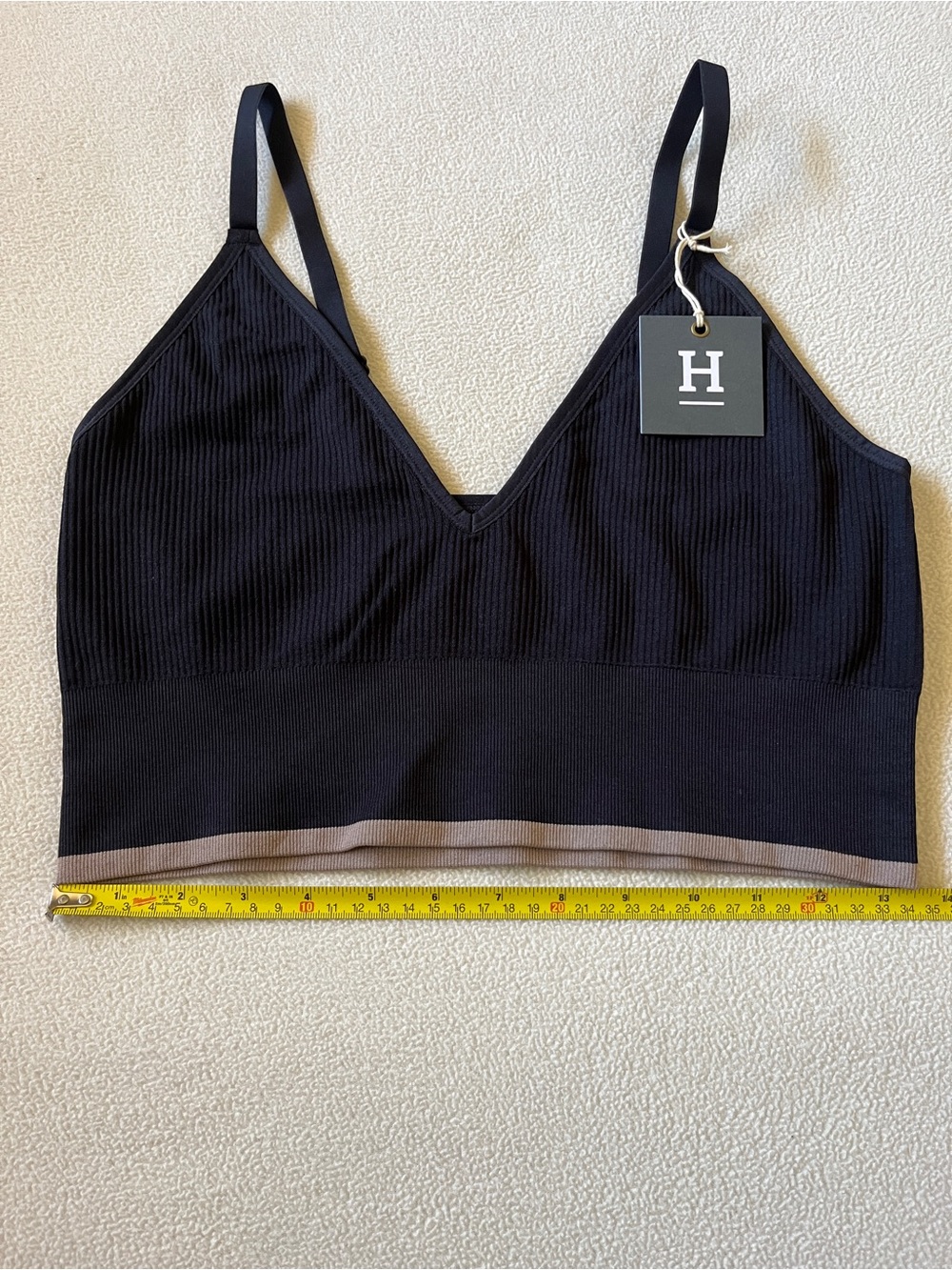 Harper Wilde Lounge Rib Triangle Bralette Black Everyday Seamless Comfortable XL - Picture 3 of 12